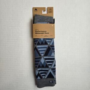 Burton Mens Size L/10.5-13 Performance Midweight Merino Wool Socks Dark Slate